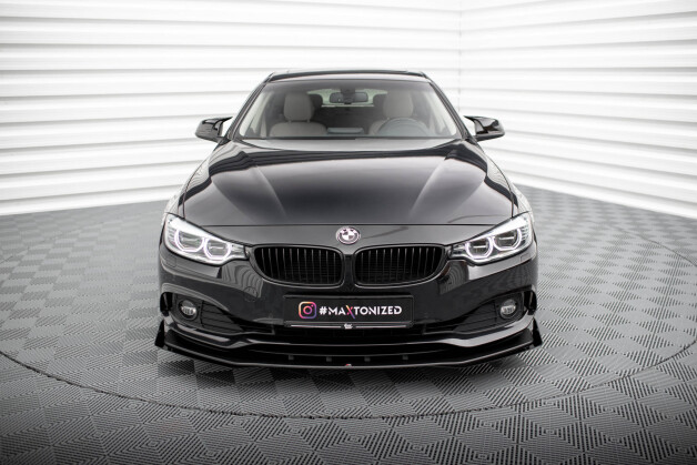 Street Pro Cup Spoilerlippe Front Ansatz passend für BMW 4er Gran Coupe F36 SCHWARZ+ HOCHGLANZ FLAPS
