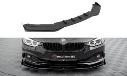 Street Pro Cup Spoilerlippe Front Ansatz + Flaps für BMW 4er Gran Coupe F36 schwarz Hochglanz