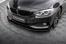 Street Pro Cup Spoilerlippe Front Ansatz für BMW 4er Gran Coupe F36 SCHWARZ+ HOCHGLANZ FLAPS