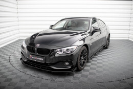 Street Pro Cup Spoilerlippe Front Ansatz passend für BMW 4er Gran Coupe F36 SCHWARZ+ HOCHGLANZ FLAPS