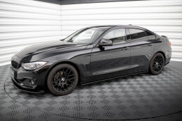 Street Pro Seitenschweller Ansatz Cup Leisten passend für BMW 4er Gran Coupe F36 SCHWARZ