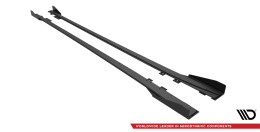 Street Pro Seitenschweller Ansatz Cup Leisten passend für BMW 4er Gran Coupe F36 SCHWARZ+ HOCHGLANZ FLAPS