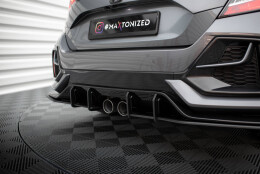 Street Pro Heck Ansatz Flaps Diffusor passend für Honda Civic Sport Mk 10 SCHWARZ