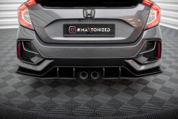 Street Pro Heck Ansatz Flaps Diffusor für Honda Civic Sport Mk 10 Facelift SCHWARZ-ROT