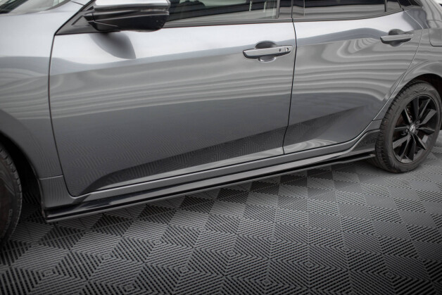 Street Pro Seitenschweller Ansatz Cup Leisten passend für Honda Civic Sport Mk 10 SCHWARZ
