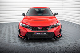 Street Pro Cup Spoilerlippe Front Ansatz für Honda Civic Type-R Mk 11 schwarz+ Hochglanz Flaps