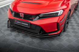 Street Pro Cup Spoilerlippe Front Ansatz passend für Honda Civic Type-R Mk 11 SCHWARZ+ HOCHGLANZ FLAPS