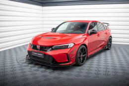 Street Pro Cup Spoilerlippe Front Ansatz passend für Honda Civic Type-R Mk 11 SCHWARZ+ HOCHGLANZ FLAPS