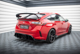 Street Pro Heck Ansatz Flaps Diffusor passend für Honda Civic Type-R Mk 11 schwarz-rot