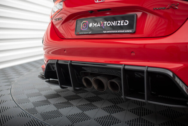 Street Pro Heck Ansatz Flaps passend für Honda Civic Type-R Mk 11 rot