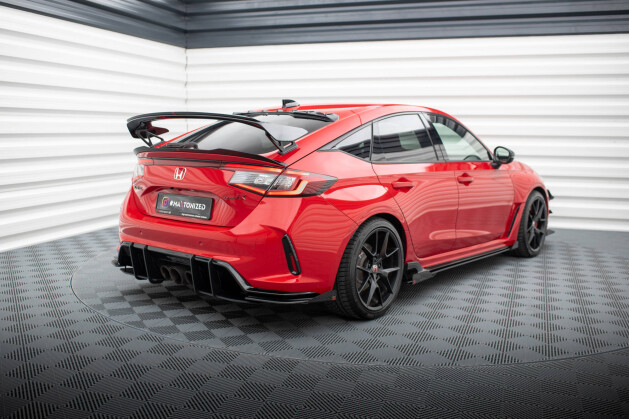 Street Pro Heck Ansatz Flaps Diffusor für Honda Civic Type-R Mk 11 SCHWARZ+ HOCHGLANZ FLAPS