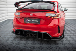 Street Pro Heck Ansatz Flaps passend für Honda Civic Type-R Mk 11 rot+ Hochglanz Flaps