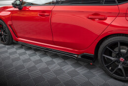 Street Pro Seitenschweller Ansatz Cup Leisten passend für Honda Civic Type-R Mk 11 rot+ Hochglanz Flaps