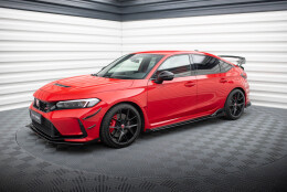 Street Pro Seitenschweller Ansatz Cup Leisten passend für Honda Civic Type-R Mk 11 rot+ Hochglanz Flaps