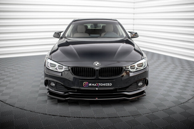 Cup Spoilerlippe Front Ansatz V.1 für BMW 4er Coupe / Gran Coupe / Cabrio F32 / F36 / F33 schwarz Hochglanz