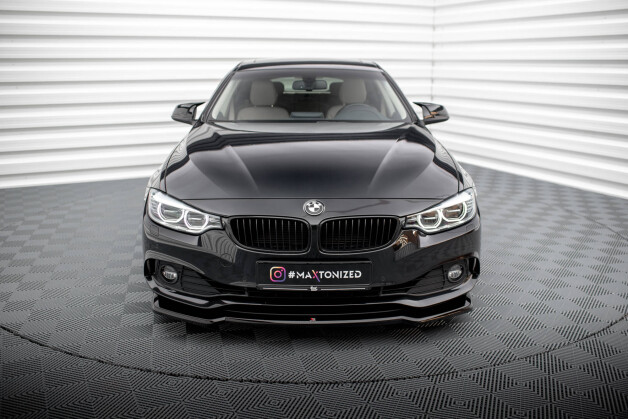 Cup Spoilerlippe Front Ansatz V.1 passend für BMW 4er Coupe / Gran Coupe / Cabrio F32 / F36 / F33 schwarz Hochglanz