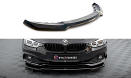 Cup Spoilerlippe Front Ansatz V.1 für BMW 4er Coupe / Gran Coupe / Cabrio F32 / F36 / F33 schwarz Hochglanz