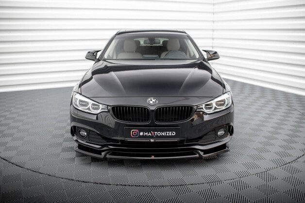 Cup Spoilerlippe Front Ansatz V.2 passend für BMW 4er Coupe / Gran Coupe / Cabrio F32 / F36 / F33 schwarz Hochglanz