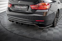 Mittlerer Cup Diffusor Heck Ansatz DTM Look passend für BMW 4er Gran Coupe F36 schwarz Hochglanz
