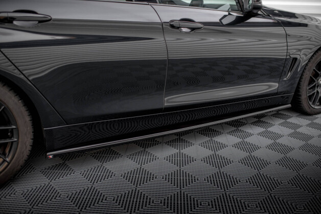 Street+ Seitenschweller Leisten passend für BMW 4er Coupe / Gran Coupe / Cabrio F32 / F36 / F33 schwarz Hochglanz