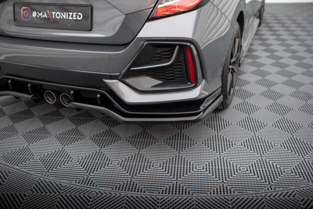 Mittlerer Cup Diffusor Heck Ansatz passend für V.1 (mit einem vertikalem balken) Honda Civic Sport Mk 10 Facelift schwarz Hochglanz