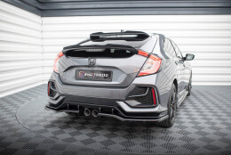 Mittlerer Cup Diffusor Heck Ansatz passend für V.1 (mit einem vertikalem balken) Honda Civic Sport Mk 10 Facelift schwarz Hochglanz