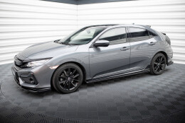 Seitenschweller Ansatz Cup Leisten passend für Honda Civic Sport Mk 10 schwarz Hochglanz