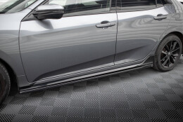Street+ Seitenschweller Leisten passend für Honda Civic Sport Mk 10 schwarz Hochglanz