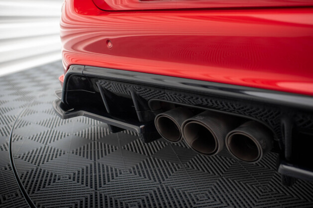 Mittlerer Cup Diffusor Heck Ansatz V.1 für Honda Civic Type-R Mk 11 schwarz Hochglanz