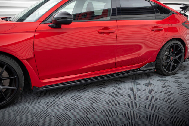 Seitenschweller Ansatz Cup Leisten V.2 passend für Honda Civic Type-R Mk 11 schwarz Hochglanz