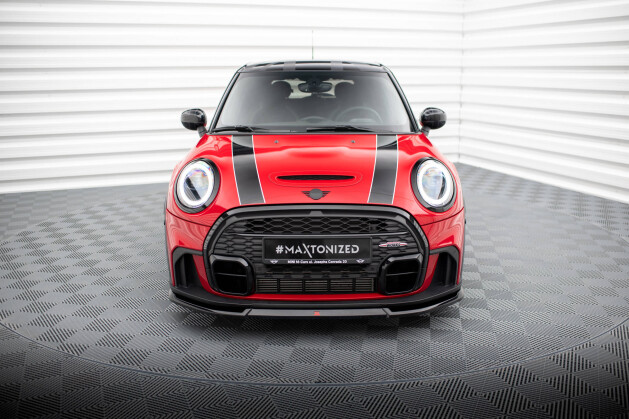 Cup Spoilerlippe Front Ansatz V.2 für Mini Cooper S John Cooper Works F56 FL schwarz Hochglanz