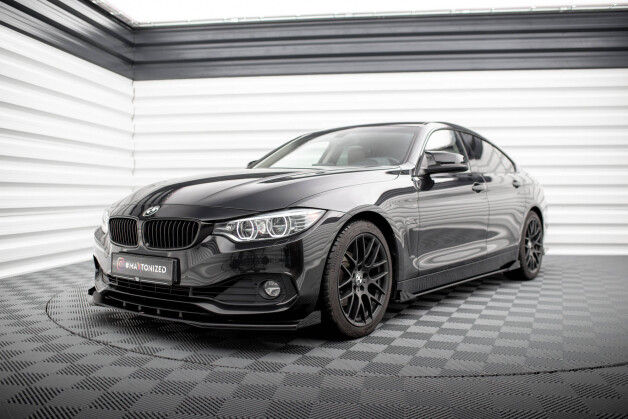 Front Stoßstange Flaps für BMW 4er Gran Coupe F36 schwarz Hochglanz