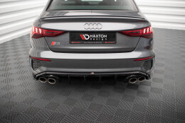Heck Ansatz Diffusor passend für Audi S3 Limousine 8Y schwarz Hochglanz