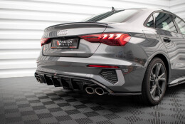 Heck Ansatz Diffusor passend für Audi S3 Limousine 8Y schwarz Hochglanz