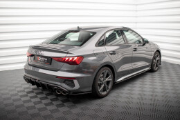 Heck Ansatz Flaps Diffusor V.2 passend für Audi S3 Limousine 8Y schwarz Hochglanz