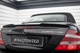 Heck Spoiler Aufsatz Abrisskante für Mercedes CLK Cabriolet A209 schwarz Hochglanz