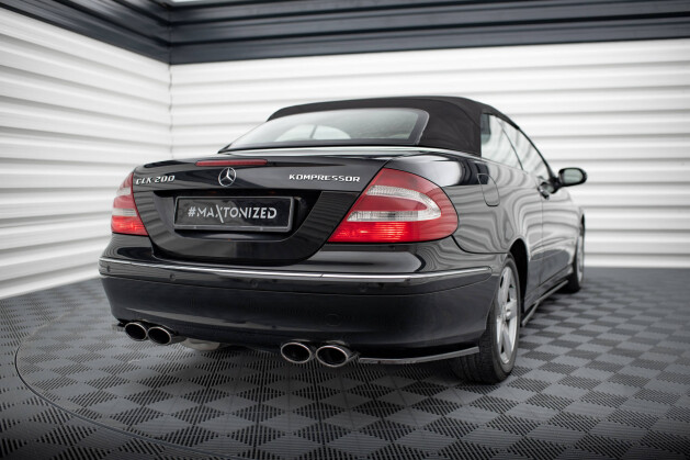 Heck Ansatz Flaps Diffusor V.1 für Mercedes CLK W209 schwarz Hochglanz