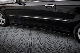 Seitenschweller Ansatz Cup Leisten passend für Mercedes-Benz CLK W209 schwarz Hochglanz