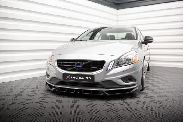 Cup Spoilerlippe Front Ansatz V.1 passend für Volvo S60 R-Design Mk2 schwarz Hochglanz