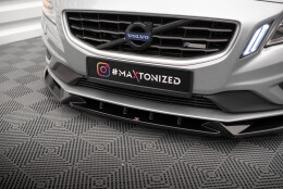 Cup Spoilerlippe Front Ansatz V.1 passend für Volvo S60 R-Design Mk2 schwarz Hochglanz