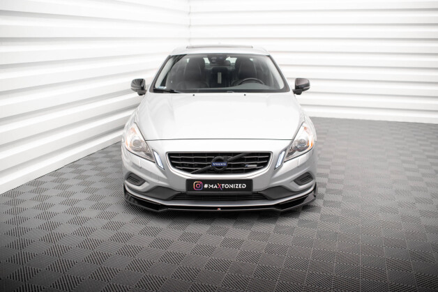 Cup Spoilerlippe Front Ansatz V.2 passend für Volvo S60 R-Design Mk2 schwarz Hochglanz