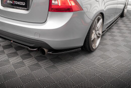 Heck Ansatz Flaps Diffusor passend für Volvo S60 R-Design Mk2 schwarz Hochglanz