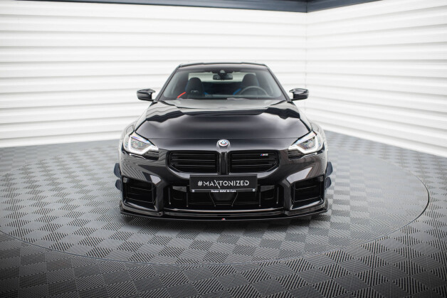 Cup Spoilerlippe Front Ansatz V.4 passend für BMW M2 G87 schwarz Hochglanz