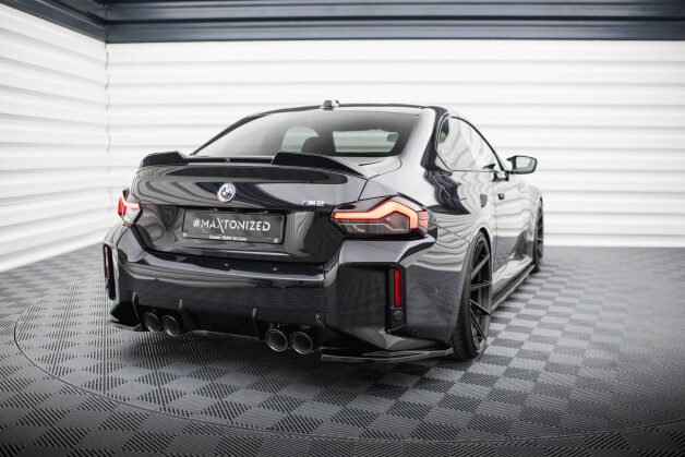 Heck Ansatz Flaps Diffusor V.1 passend für BMW M2 G87 schwarz Hochglanz