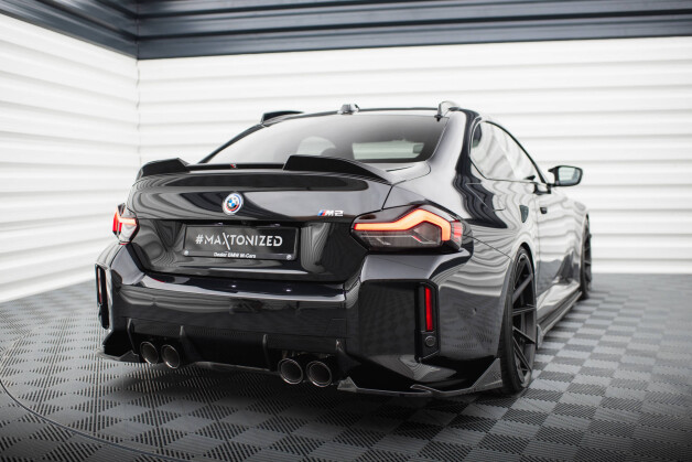 Heck Ansatz Flaps Diffusor V.2 passend für BMW M2 G87 schwarz Hochglanz
