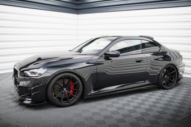 Seitenschweller Ansatz Cup Leisten V.1 passend für BMW M2 G87 schwarz Hochglanz