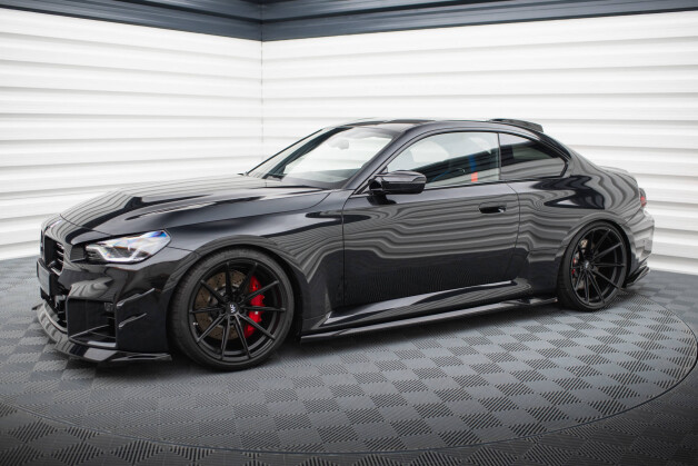 Seitenschweller Ansatz Cup Leisten V.2 passend für BMW M2 G87 schwarz Hochglanz