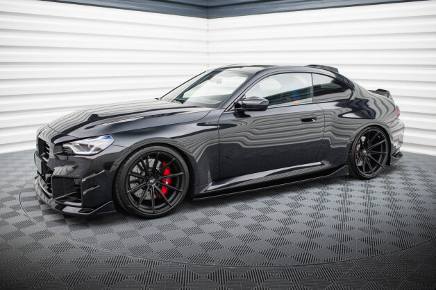 Seitenschweller Ansatz Cup Leisten V.4 passend für BMW M2 G87 schwarz Hochglanz