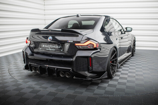 Street+ Heck Ansatz Flaps V.4 passend für BMW M2 G87 schwarz Hochglanz