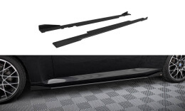 Street Pro Seitenschweller Ansatz Cup Leisten für BMW 2 Coupe G42 SCHWARZ+ HOCHGLANZ FLAPS